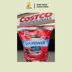 Viên Giặt Kirkland Signature Oxi Power 5 Trong 1, 110 Viên, 3.08kg - Chất Tẩy Vết Bẩn Cao Cấp, Bảo Vệ Màu Sắc, Làm Trắng Sáng