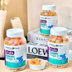 Kẹo dẻo bổ sung Omega 3 Healthy Care 60 viên, tim mạch, não bộ