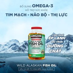 Dầu Cá Wild Alaskan Omega-3 1400mg Kirkland - 230 Viên Hỗ Trợ Tim Mạch & Tăng Cường Chức Năng Não Bộ