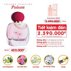 Nước hoa nữ Charme Poison 35ml - Hương Chypre Xạ Hương, Hoa Hồng Quyến Rũ, Phù Hợp Đi Tiệc và Công Sở
