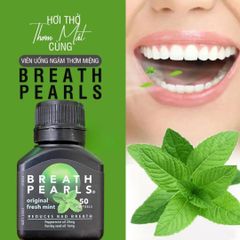Viên uống thơm miệng Breath Pearls 50 viên - Thực phẩm chức năng giữ hơi thở tươi mát, tự tin giao tiếp hàng ngày