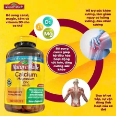 Viên bổ sung Calci-Magne-Zinc Nature Made 300 viên, chắc xương