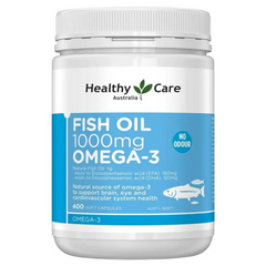 Viên Uống Dầu Cá Fish Oil 1000mg Omega 3 Healthy Care 400 Viên - Hỗ Trợ Sức Khỏe Tim Mạch và Cải Thiện Chức Năng Não Bộ
