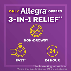 Viên Uống Chống Dị Ứng Allegra Allergy 24h - Giảm Triệu Chứng Dị Ứng Nhanh Chóng, Không Gây Buồn Ngủ, Hộp 90 Viên