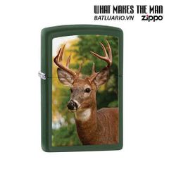 Bật Lửa Zippo 28471 - Buck Green Matte Lighter, Đen Duy Nhất Cho Fan Zippo, Quà Tặng Hoàn Hảo