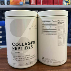 Bột Collagen Sports Research Organic Peptides Unflavored 227g - Hỗ Trợ Sức Khỏe Tóc, Da, Móng, Khớp - Thực Phẩm Tự Nhiên cho Lối Sống Năng Động