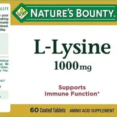 Viên uống bổ sung L-Lysine Nature’s Bounty 1000mg - Hỗ trợ tăng cường sức khỏe và hệ miễn dịch, 60 viên
