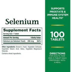 Viên Uống Tăng Đề Kháng Nature’s Bounty Selenium 200mcg - 100 Viên Giúp Tăng Cường Hệ Miễn Dịch và Bảo Vệ Sức Khỏe