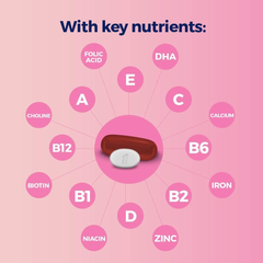 Viên bổ cho bà bầu One A Day Prenatal Advanced Multivitamin + Choline 60 Gels + 60 Tablets