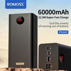 Sạc Dự Phòng ROMOSS PEA57 60.000mAh - Sạc Nhanh 22.5W, Chống Quá Nhiệt, LED Hiển Thị Pin, Đa Năng Cho Điện Thoại & Máy Tính Bảng