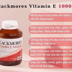 Viên uống Vitamin E 1000IU Blackmores 100 viên - Chống oxy hóa, bảo vệ da, cải thiện sức khỏe làn da hiệu quả