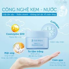 Kem dưỡng ẩm Senka Deep Moist Cream 50g - Cấp ẩm chuyên sâu cho da mịn màng, săn chắc và tràn đầy sức sống từ Nhật Bản