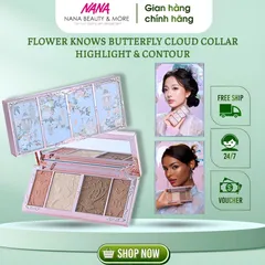 Bảng Phấn Bắt Sáng Tạo Khối Flower Knows Butterfly Cloud Collar 16g - Phấn Trang Điểm Tự Nhiên, Độ Bám Màu Tốt, Thiết Kế Độc Đáo