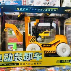 Đồ chơi xe máy xúc và xe cần cẩu có hiệu ứng đèn và âm thanh 2 phân loại 652 653