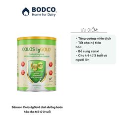 Sữa Non Colos IgGold - Bột Sữa Tăng Cường Sức Đề Kháng Từ New Zealand, Dinh Dưỡng Hỗ Trợ Trẻ Em và Người Lớn 450g