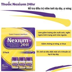 Viên uống Nexium 24HR 42 viên - Hỗ trợ điều trị viêm loét dạ dày và kiểm soát acid, cải thiện sức khỏe tiêu hóa