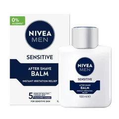 NIVEA MEN Post Shave Balm 100ml - Dưỡng Da Sau Cạo Râu Nhạy Cảm, Chiết Xuất Hoa Cúc & Vitamin E, Giảm Kích Ứng, Cảm Giác Mềm Mượt