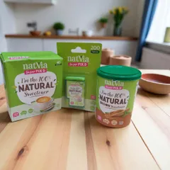 Đường Cỏ Ngọt Natvia 100% Tự Nhiên - Thay Thế Đường Trắng An Toàn Cho Gia Đình, Hộp Tiện Lợi Dùng Trong Nấu Ăn