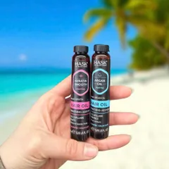 Dầu Dưỡng Tóc Hask Keratin Protein 18ml - Giải Pháp Chăm Sóc Tóc Khô, Xơ và Chẻ Ngọn Tại Nhà với Argan Oil