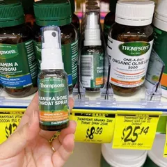 Xịt họng Thompson’s Úc 25ml – Tinh chất mật ong Manuka UMF cao cấp, hỗ trợ sát trùng, giảm viêm họng, giảm ngứa họng