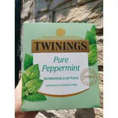 Trà Twinings Pure Peppermint - Hộp 80 gói Bạc Hà Tự Nhiên Thư Giãn và Cải Thiện Giấc Ngủ