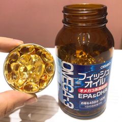 Viên uống Omega 3 Orihiro 180 viên - Hỗ trợ sức khỏe tim mạch và trí não, sản phẩm chiết xuất tự nhiên từ dầu cá chất lượng Nhật Bản