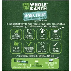 Đường Ăn Kiêng Monk Fruit Whole Earth - Set 40 Gói