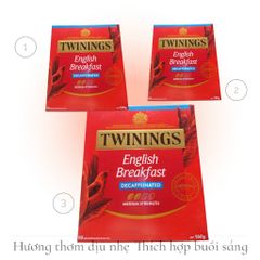 Trà Twinings English Breakfast Decaffeinated - Hộp 80 Gói Lọc Tiện Lợi, Hương Vị Tươi Mới, Quà Tặng Sức Khỏe Hàng Ngày