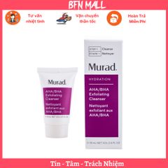 Sữa Rửa Mặt Tẩy Da Chết, Cấp Nước Dịu Nhẹ Murad AHA/BHA Exfoliating Cleanser 15ml