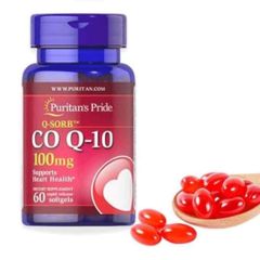 Viên uống CoQ10 100mg Puritan's Pride - Hỗ trợ tim mạch, Tăng cường năng lượng, Giảm mệt mỏi - 60 viên nhập khẩu Mỹ