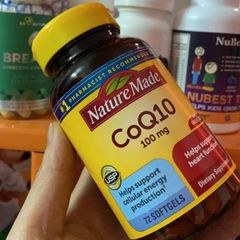 Viên uống hỗ trợ tim mạch CoQ10 Nature Made 100mg - 72 viên bổ sung sức khỏe tim mạch, năng lượng an toàn và hiệu quả.