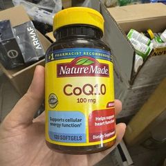 Viên uống hỗ trợ tim mạch CoQ10 Nature Made 100mg - 72 viên bổ sung sức khỏe tim mạch, năng lượng an toàn và hiệu quả.