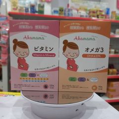 Combo Vitamin Bà Bầu AKAMAMA Nhật Bản - Sắt, DHA/EPA, Canxi, D3, K2, Hỗ Trợ Phát Triển Thai Nhi và Chống Rạn Da