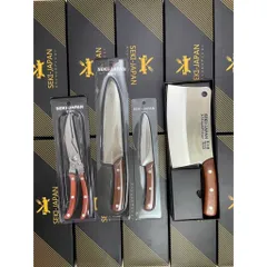Bộ dao Seki Nhật Bản 4 món cho gia đình - Dao chặt, thái, gọt và kéo chất lượng cao, quà tặng ý nghĩa cho căn bếp nhà bạn