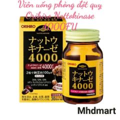 Viên Uống Hỗ Trợ Phòng Chống Đột Quỵ Nattokinase Orihiro 4000 FU - Tăng Cường Lưu Thông Máu, Bổ Não, 60 Viên Nhật Bản