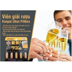 Viên uống giải rượu Kanpai Ukon Gold - Bảo vệ gan và giải độc rượu bia, hộp 5 viên, Nhật Bản