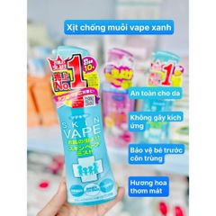 Xịt Chống Muỗi và Côn Trùng Skin Vape Nhật Bản 200ml - An Toàn Cho Bé Từ 6 Tháng, Chiết Xuất Tự Nhiên, Không Dị Ứng