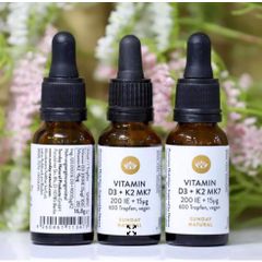 Vitamin D3 K2 MK7 200IE Sunday Natural 20 ml Đức, hàng nhập khẩu có mã QR 403225