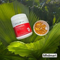 Viên Uống Vitamin E Healthy Care 500IU - Hộp 200 Viên Hỗ Trợ Làm Đẹp Da và Tim Mạch, Xuất Xứ Úc