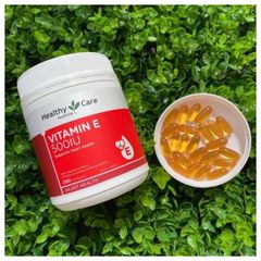Viên Uống Vitamin E Healthy Care 500IU - Hộp 200 Viên Hỗ Trợ Làm Đẹp Da và Tim Mạch, Xuất Xứ Úc