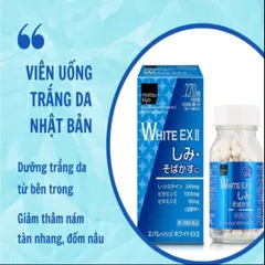 Viên Uống Trắng Da White Ex II - Bổ Sung Vitamin C, Mờ Thâm Nám Nhật Bản, 270 Viên, Dưỡng Sáng Da, Làm Đều Màu Da
