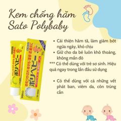 Kem chống hăm Sato Polybaby Nhật Bản 30g - An toàn cho da nhạy cảm của bé, hiệu quả ngay lần sử dụng đầu tiên, giữ da khô thoáng.