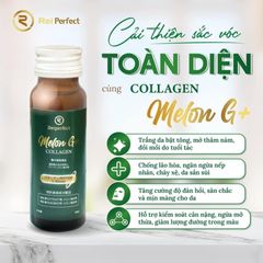 Nước Uống Collagen Melon G+ Reiperfect Nhật Bản - Chống Lão Hóa, Dưỡng Trắng Da, Tăng Cường Đàn Hồi, 10 Lọ x 50ml