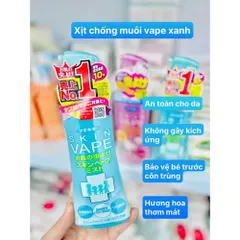 Xịt Chống Muỗi và Côn Trùng Skin Vape Nhật Bản 200ml - An Toàn Cho Trẻ Em Từ 6 Tháng Với Chiết Xuất Tự Nhiên, Độ Ẩm Thích Hợp