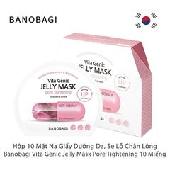 Mặt Nạ Dưỡng Da Vita Genic Jelly Mask BANOBAGI Hàn Quốc - Hộp 10 Miếng, Cung Cấp Vitamin Và Dưỡng Ẩm Cho Da Rạng Rỡ