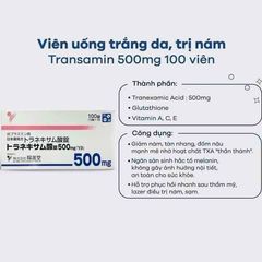 Viên uống Transamin 500mg 100 viên Nhật Bản - Làm trắng da, mờ thâm nám và tàn nhang hiệu quả, hỗ trợ sắc đẹp tuyệt vời.