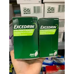 Viên uống giảm đau đầu Excedrin Extra Strength 100 và 200 Viên - Giải pháp hiệu quả cho đau nửa đầu và cảm lạnh