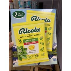 Kẹo RICOLA LEMONMINT Không Đường - Chanh Bạc Hà Ngậm Ho Từ Mỹ, Giảm Cơn Ho, Không Calo, Thư Giãn Cổ Họng