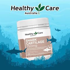 Viên uống bổ trợ xương khớp Healthy Care Shark Cartilage 750mg - Hỗ trợ sức khỏe khớp, 200 viên, sản phẩm từ Úc