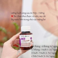 Sản phẩm bổ sung Canxi Healthy Care cho trẻ từ 4 tháng tuổi - Hỗ trợ phát triển xương và răng miệng khỏe mạnh, sản xuất tại Úc.